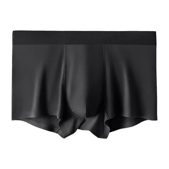 Men Panties U Convex Solid Color Stretchy Seamless Mid Waist Underwear Shorts Plus Size Anti Wrinkle Underpants for Bathroom