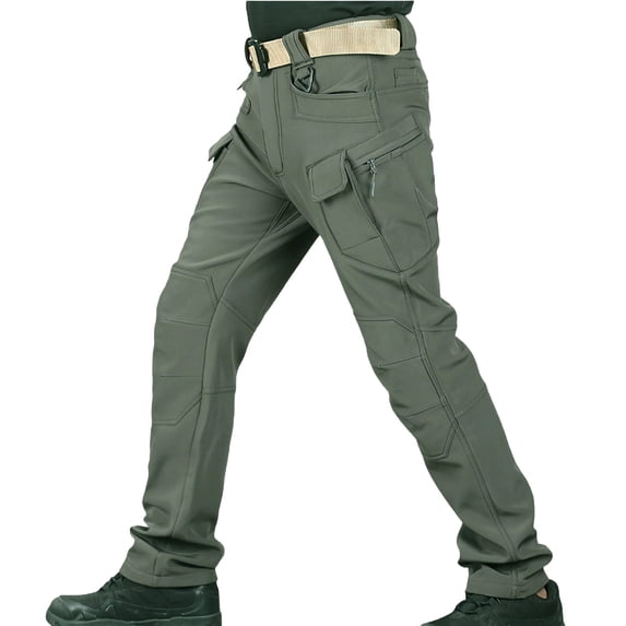 Men Pants Under 10 Dollars Fleece Lined Waterproof Utility Trousers True Work Tailor Pants Insulated Mens Hiking Cargo Tactical Hunting Pants Green XXL