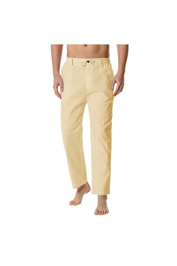 Men Pants Casual Home Men's Pants Pants Cotton- Lightweight Elastic Waist Casual Loose Men's pants Clearacne Stretch Chino Pant