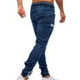 thumbnail image 1 of Men Pants Fashion Solid Color Waist Multi-Pocket Zipper Casual Length Pants Regular Straight Pant Blue XL, 1 of 6
