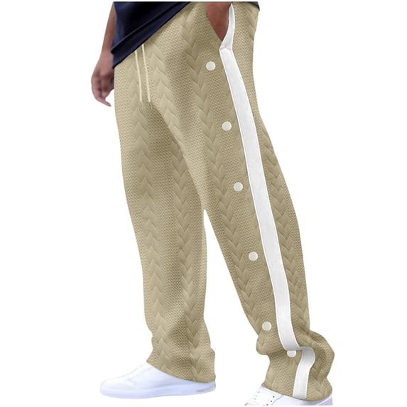 Men Pants Men's Fashion Casual Hanging Color Patchwork Loose Button Wide Leg Pants Men Pants Casual,Casual Pants for Men SweatPants Men Sweat Pants for Men