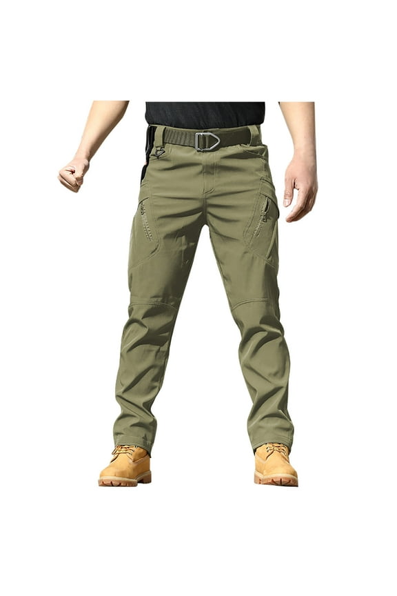 Men Pants Pants Pocket Water Ripstop Hiking Pants Lightweight Cargo Fishing Military Pants Sweatpants for Men Army Green S