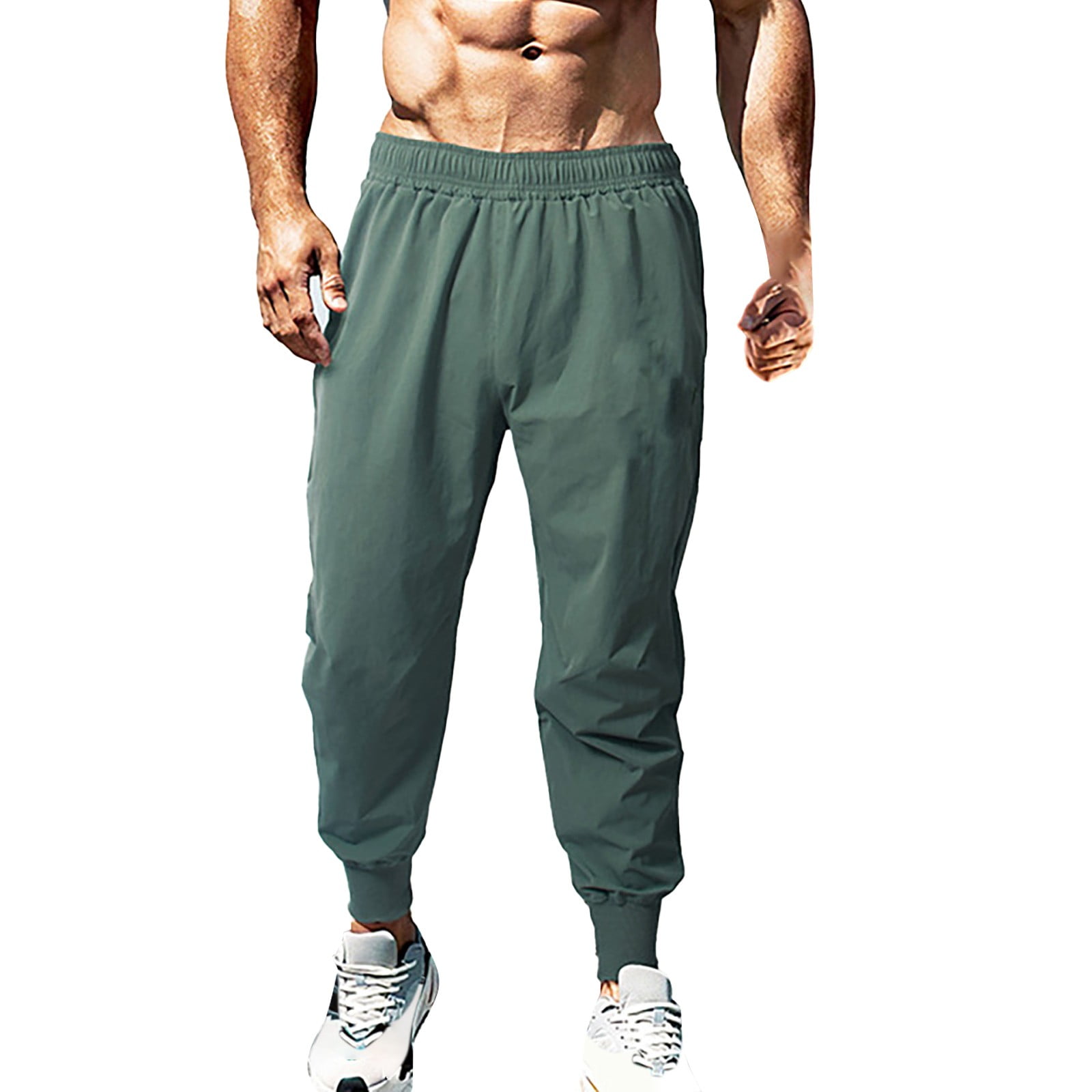 Mens Pants Plain Smooth Loose Sports Fitness Summer Slim Loose Quick Drying Running  Training Leisure Trousers Outwear Soft Fashion Male Pants 