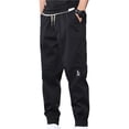 thumbnail image 1 of Men Pants Solid Color Elastic Waist Drawstring Ankle-banded Cargo Pants for Daily Wear, 1 of 7
