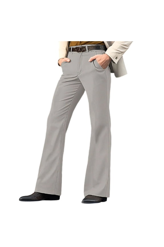 Men Pants Under 10 70s Disco Pants for Men, Mens Bell Bottom Dress Pants Stylish Dancing Stage Performance Flat Front Stretch Trousers