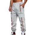 thumbnail image 1 of Men Pants Under 10 Dollars Vintage Striped Sweatpants for Men Stretch Workout Athletic Running Pants Hiking Joggers with Pockets Gray XL, 1 of 9