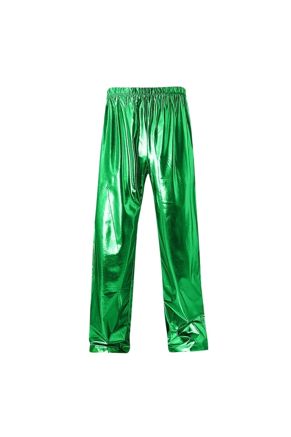 Men Pants Under 10 Men Metallic 70s Disco Pants Retro Open Bottom Elastic Waist Pants Sparkly Casual Baggy Wide Leg Prom Party Trousers