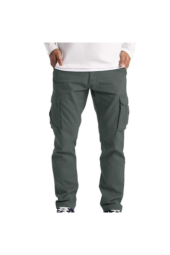 Men Pants under $10 Cargo Pants for Men Men's Cargo Trousers Work Wear Safety Cargo Full Pants with 6 Pocket Gift for Men