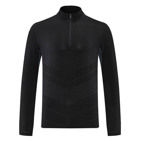 Men Performance Long Sleeve T Shirt Quarter Zipper Mock Neck Quick Dry Cycling Tee Tops Moisture-Wicking Shirts