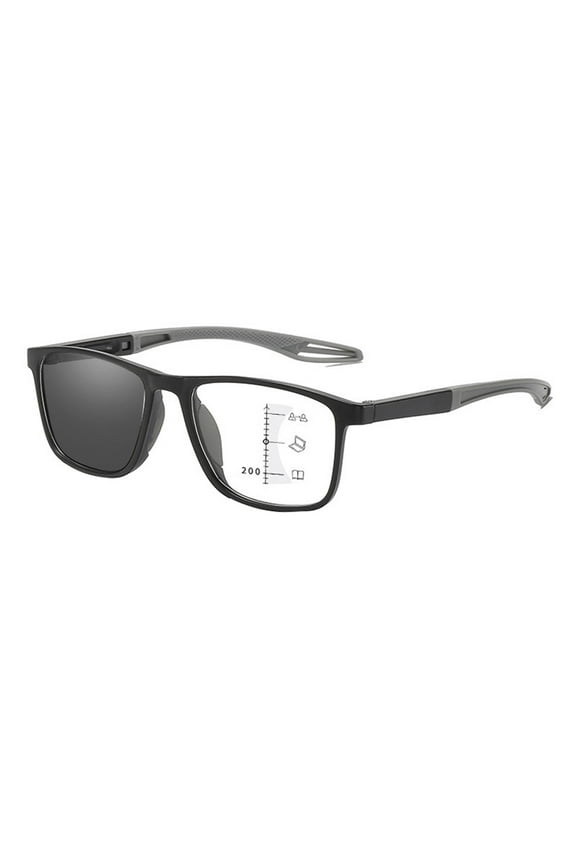 Men Photochromic Progressive Multifocus Reading Glasses Blue Light Blocking Metal Frame Round Multifocal Readers Transition Sunglasses With Readers At Bottom Lightweight Eyewear 2.5x