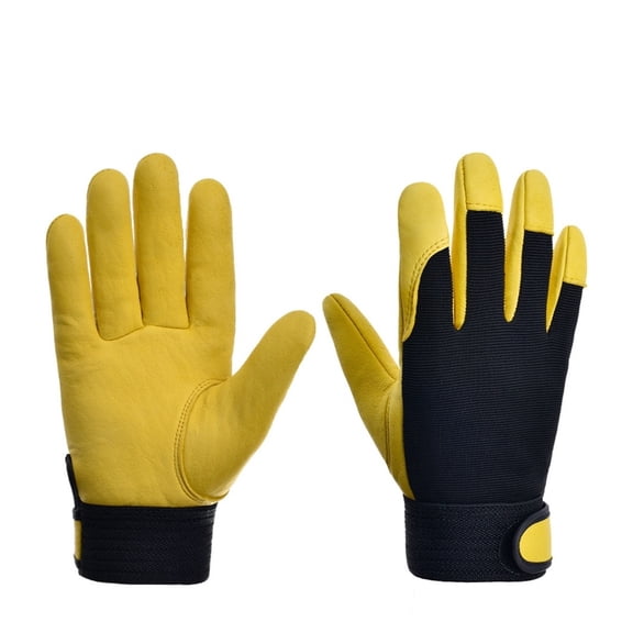 Men Pigskin Leather Gardening Gloves, Repair Safe Gloves,Utility Work Gloves for Mechanics
