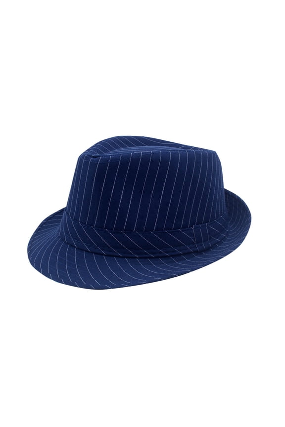 Men Pinstripe Fedora Hat, Retro Style Short Brim Trilby Sun Hat, Lightweight Breathable Striped Dress Hat for Men Women Daily, Party, Outdoor Street Wear
