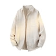 thumbnail image 1 of Men Plaid Flannel Shirt Long Sleeve Button Down Casual Vintage Lapel Overshirt Jacket Loose Fit Layered Top, 1 of 4