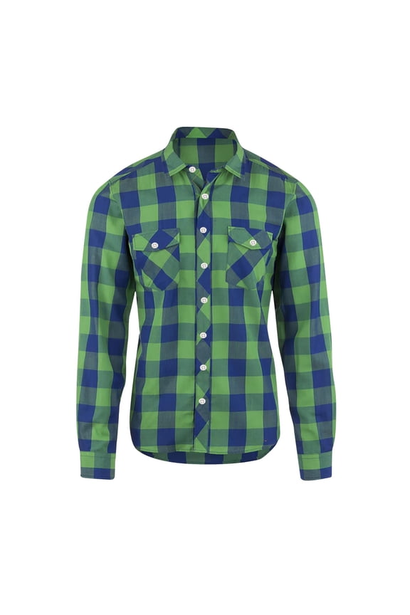 Men Plaid Flannel Shirt Long Sleeve Button Down Regular Fit Casual Checkered Heavyweight Fall Winter Jacket