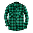 thumbnail image 1 of Men Plaid Flannel Shirt Long Sleeve Button Down Regular Fit Casual Checkered Heavyweight Fall Winter Jacket, 1 of 3