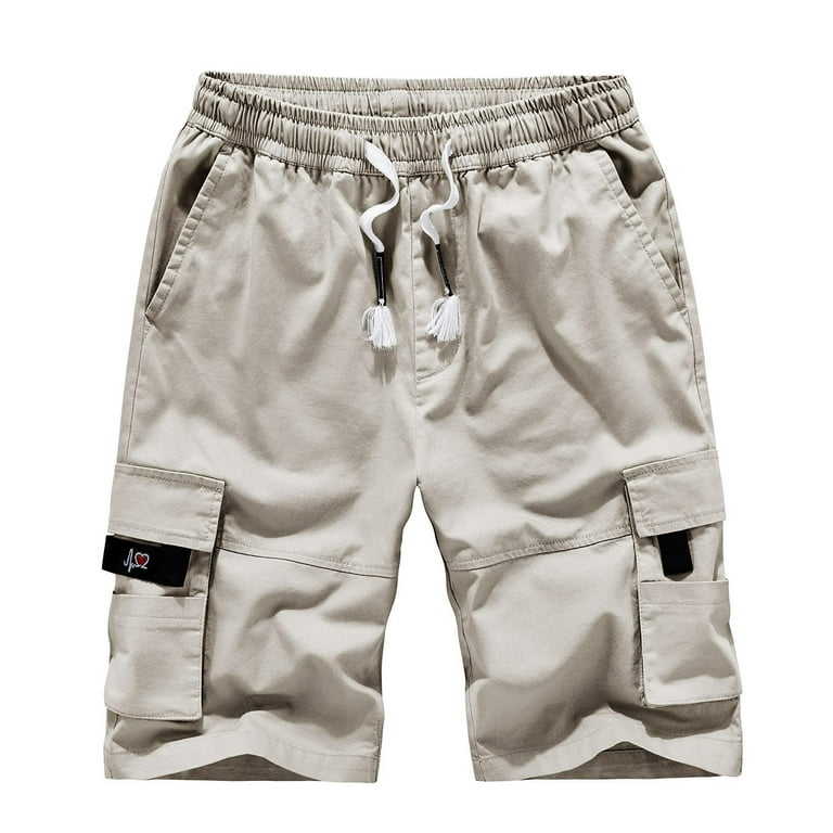 Mens cargo shorts with elastic waistband sale