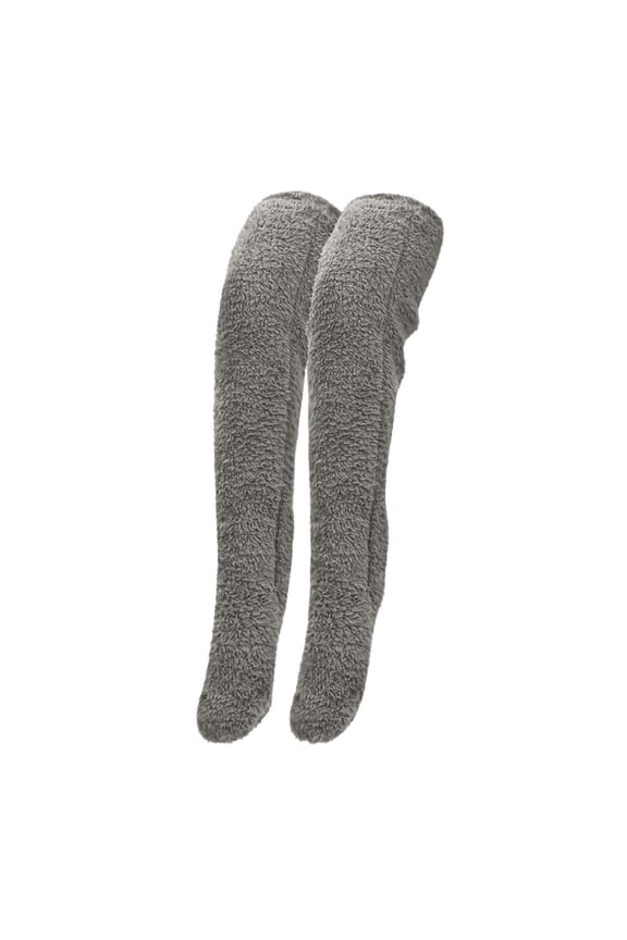 Men Plush Warmth Long Socks Over Knee Fuzzy Socks High Plush Stockings Fuzzy Long Leg Warmers Winter Home Puffy Sleeping Socks