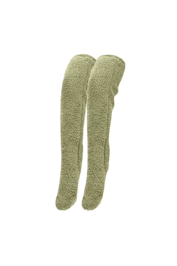 Men Plush Warmth Long Socks Over Knee Fuzzy Socks High Plush Stockings Fuzzy Long Leg Warmers Winter Home Puffy Sleeping Socks