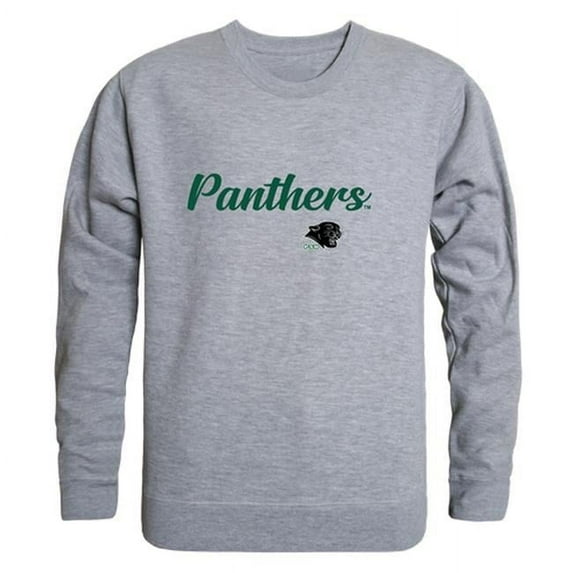 Men Plymouth State University Script Crew Fleece, Heather Grey - Medium