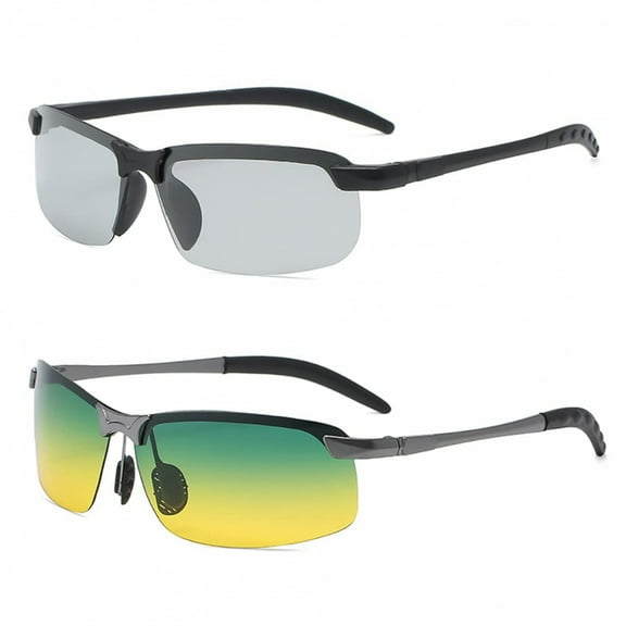 Men Polarized Sunglasses Outdoor Sports Driving Cycling Goggles Women Anti Glare UV400 Day and Night Driving Glasses,2pcs