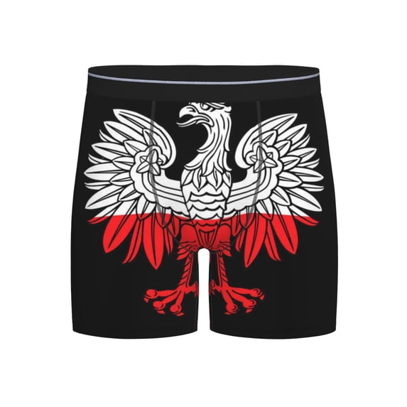 Men Polish Flag White Eagle Boxer Briefs Moisture Wicking Funny Boxer Shorts