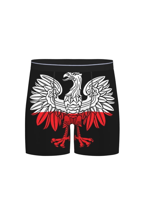 Men Polish Flag White Eagle Boxer Briefs Moisture Wicking Funny Boxer Shorts