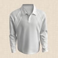 thumbnail image 1 of Men Polo Shirt Long Sleeve Button Down Tees Shirt Loose Fit White Men Fashion Tops, 1 of 4
