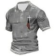 thumbnail image 1 of Men Polo Shirt Print Performance Big and Tall Mens Polo Shirts Short Sleeve Loose Fit Cotton Short Sleeve Slim Fit Casual Tops, 1 of 3