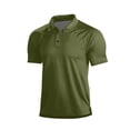 thumbnail image 1 of Men Polo Shirts Casual Short Sleeve Quick Dry Collared Golf Shirt summer Performance Pique Athletic T-Shirts Army Green XXL, 1 of 5