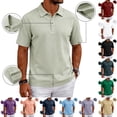 thumbnail image 1 of Men Polo Shirts Cotton Pique Short Sleeve 3 Buttons Collared Golf Shirts Summer Business Casual Moisture Wicking Performance T-Shirt Light Gray XXL, 1 of 8