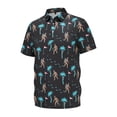 thumbnail image 1 of Men Polo Shirts Funny Print Button Up Collar Casual Short Sleeve Breathable Comfortable Summer Tops Graphic Golf Black Mens T-Shirts, 1 of 2