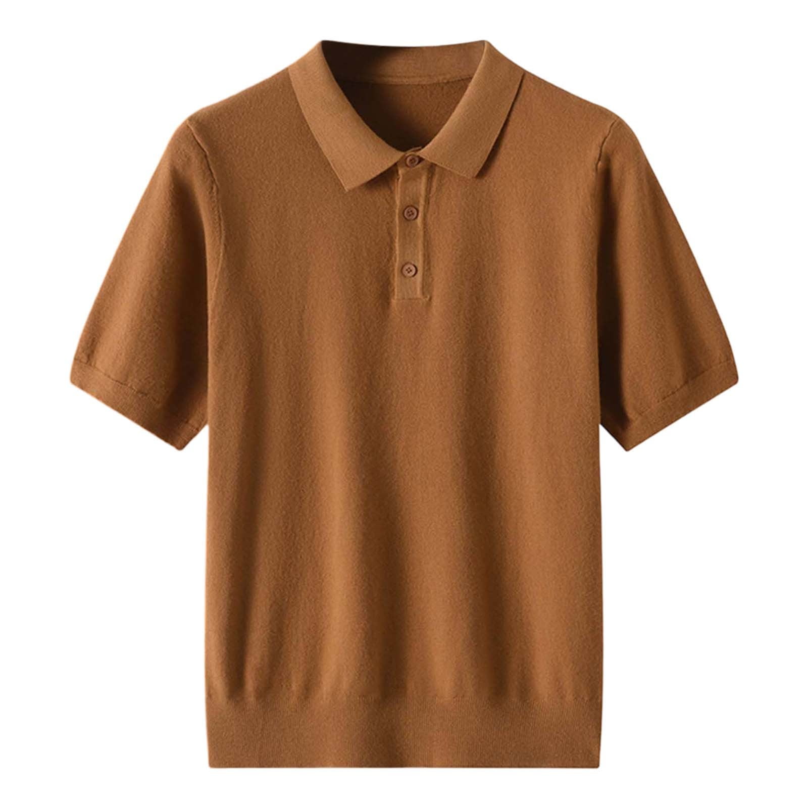 トップス BoTT Button Down Knit Polo xxl Men Polo Shirts Lapel Knit Shirt V Neck T Shirt Half Sleeved Loose