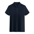 thumbnail image 1 of Men Polo Shirts Short Sleeve Solid Color Collared T Shirt Summer Casual Comfortable Classics Work Polos for Men Navy M, 1 of 2