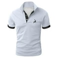 thumbnail image 1 of Men Polo Shirts Summer Golf Short Sleeve Button Up Collared Business Tops Comfortable Work Slim Fit Stretchy Mens Dress Shirts White XXXXL, 1 of 4