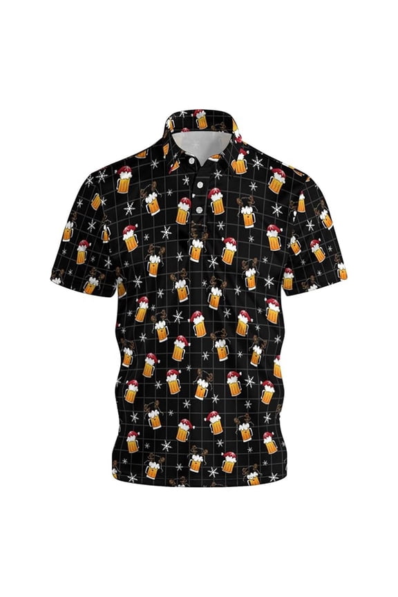 Men Polo Shirts Summer Printed Casual Outdoor Activities Short Sleeve Full Graphic Holiday Mens T-Shirts