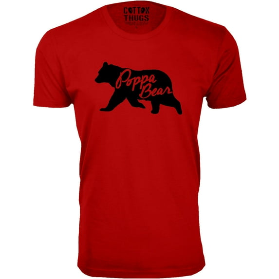 Men Poppa Bear Silhouette Dad T-Shirt