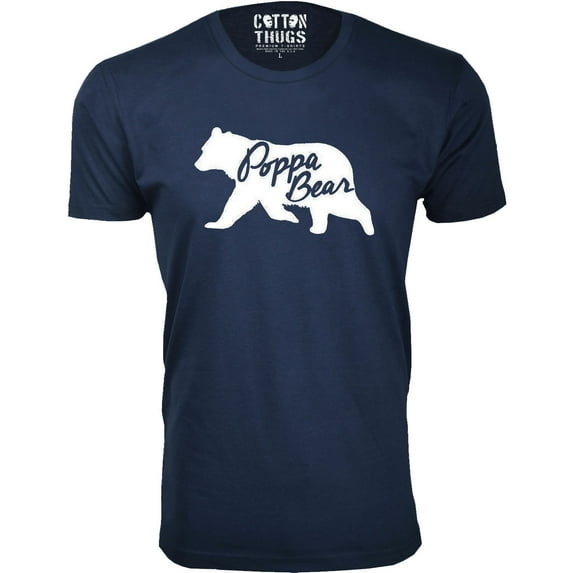 Men Poppa Bear Silhouette Dad T-Shirt