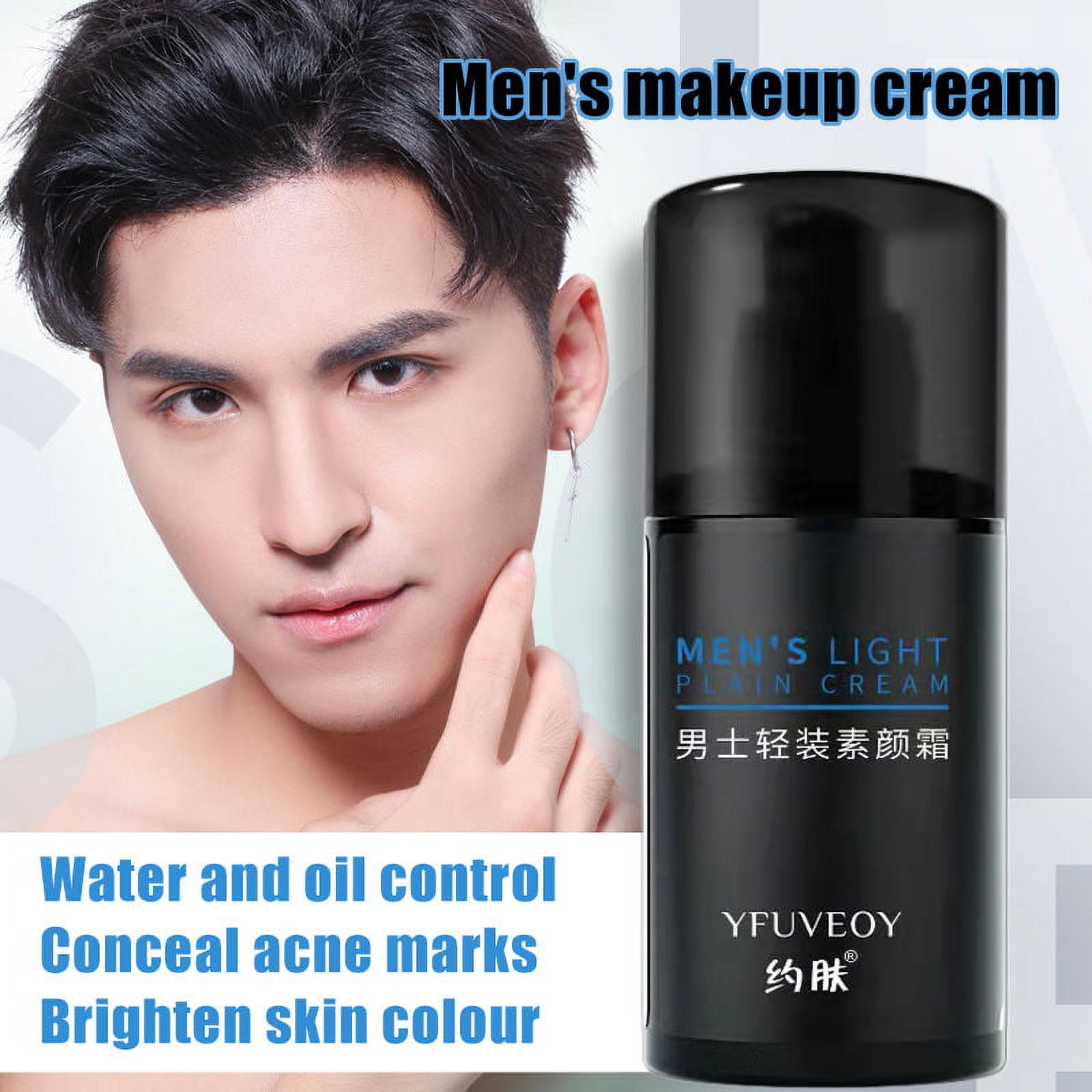 Men Pore Primer Face Toneup Cream Brighten Skin Cosmetic Oil Control