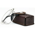 thumbnail image 1 of Men Portable Folding Reading Glasses Male Anti Blue Light Foldable Presbyopic Eyeglasses Metal Silver Readers with Case +4.00, 1 of 5