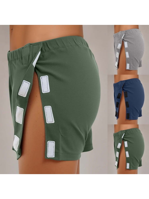 Men Post Operative Underwear Fully Open on Both Sides Tear Away Underwear After Surgery Nursing Briefs Blue M