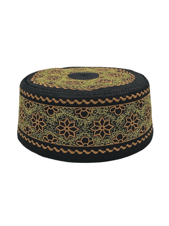 Men Prayer Hat Embroidery SaudiArabia Hat Breathable Caps Skull Hat Indian Embossing Turban Hat