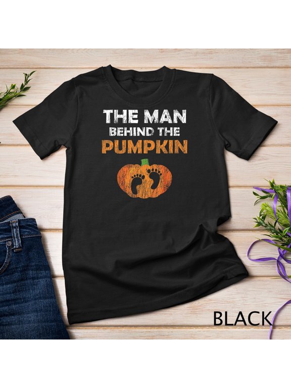 Men Pregnancy For Expecting Pumpkin Costume Halloween Holiday T-Shirt, Size S-5XL