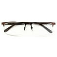thumbnail image 1 of Men Premium Optical Frame Wide Large Head Reading Glasses Half Rim Metal - Clear Lens Reader DRM01 149MM +2.00, 1 of 5