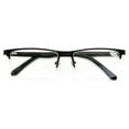 thumbnail image 1 of Men Premium Optical Frame Wide Large Head Reading Glasses Half Rim Metal - Clear Lens Reader DRM01 149MM +2.50, 1 of 5