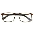 thumbnail image 1 of Men Premium Optical Frame Wide Large Head Reading Glasses Rectangular Metal - Clear Lens Reader DRM02 144MM +2.50, 1 of 5