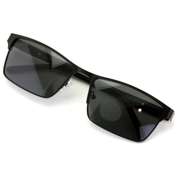 Men Premium Rectangle Metal with Plastic Temple Extra Large Polarized Sunglasses - 152mm Wide Frame 100%UV