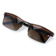 thumbnail image 1 of Men Premium Rectangle Metal with Plastic Temple Extra Large Polarized Sunglasses - 152mm Wide Frame 100%UV, 1 of 3