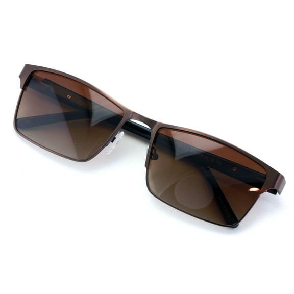 Men Premium Rectangle Metal with Plastic Temple Extra Large Reading Reader Sunglasses - 152mm Wide Frame 100%UV +2.75
