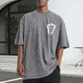 thumbnail image 1 of Men Printed Casual Sports Washed Distressed T-shirt Short Sleeve Round-neck Top Blouse, 1 of 5