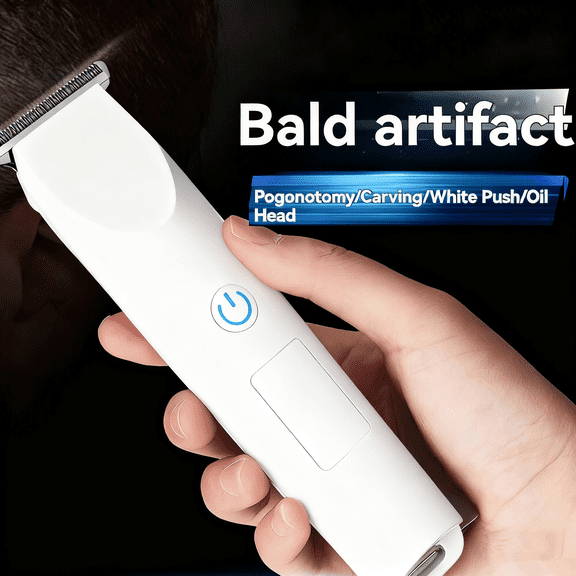 Men Pro Electric Hair Clippers Beard Trimmer White Cordless USB Rechargeable Waterproof 4 Limit Combs